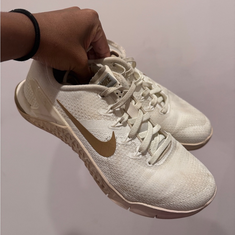 Nike Metcons Cream and Gold